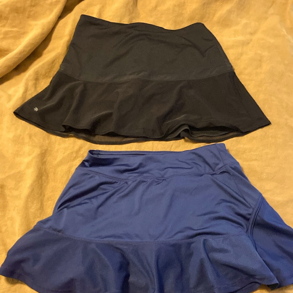 Tennis/Running Skirts with under Shorts XS Athleta Kyodan Black and Navy Blue